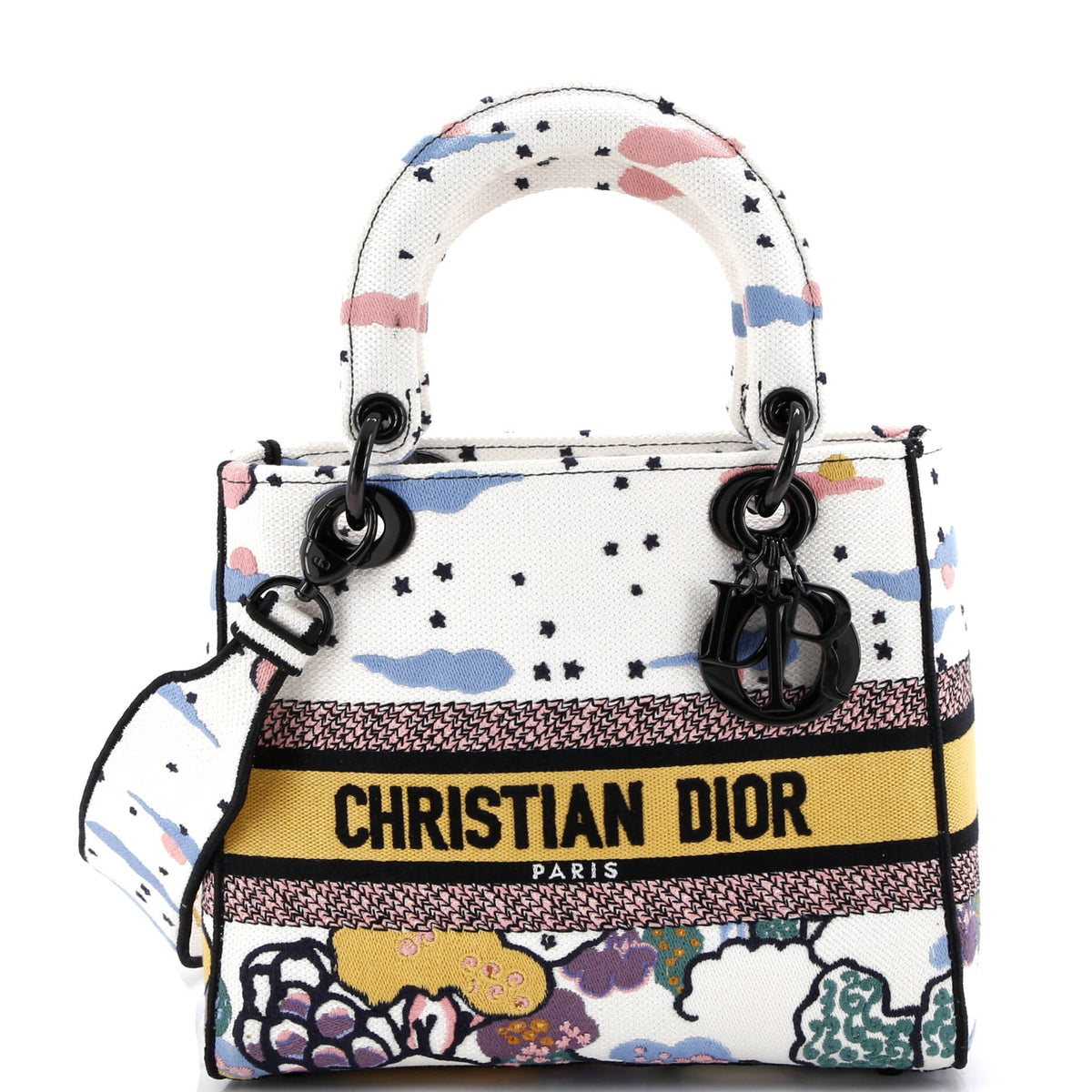 Lady D-Lite Bag Embroidered Canvas Medium