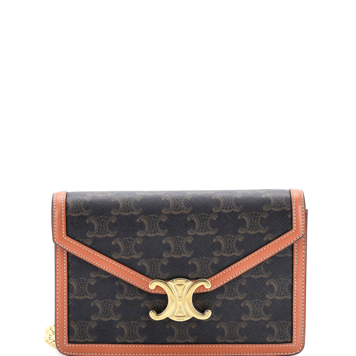 Triomphe Envelope Wallet on Chain Triomphe Coated Canvas