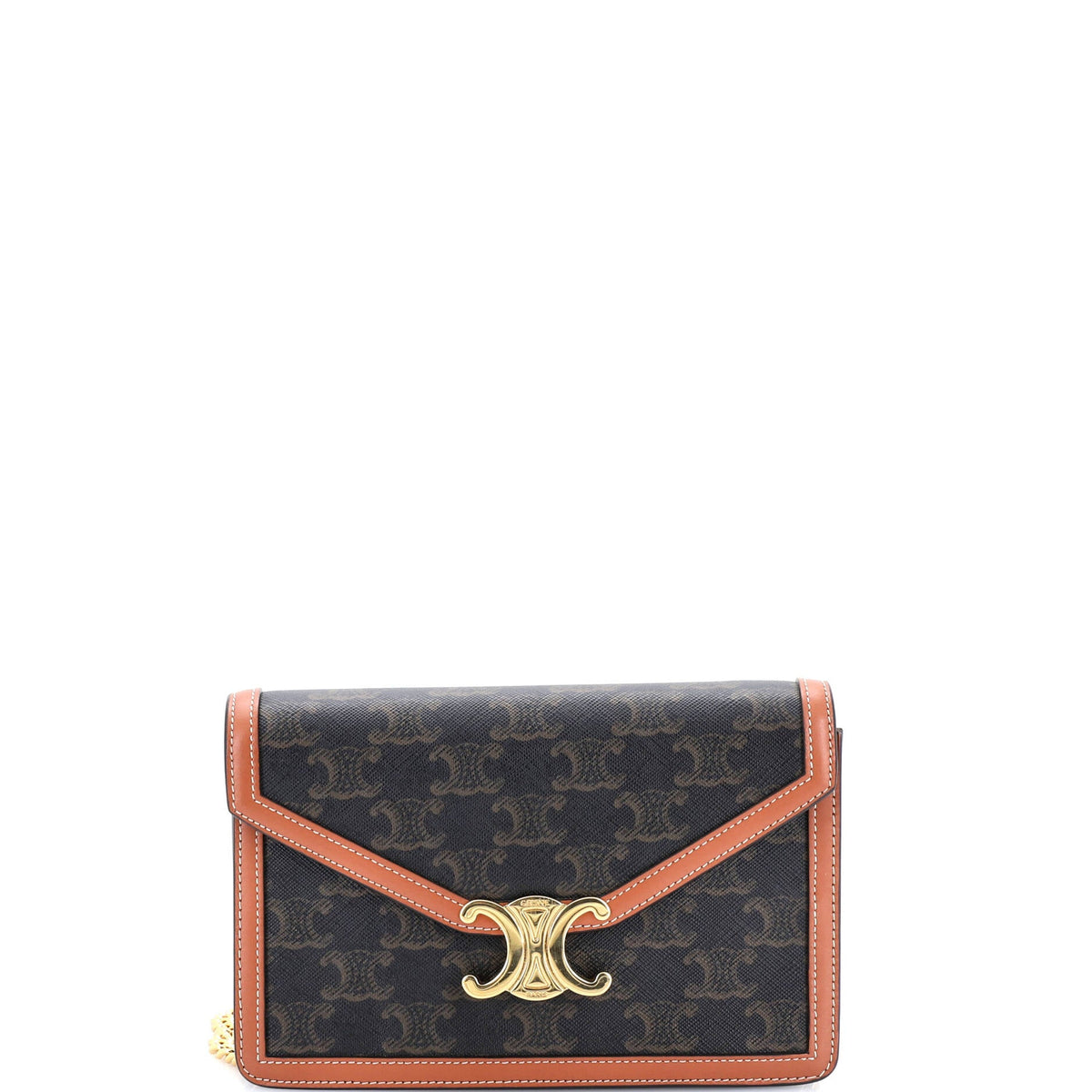 Triomphe Envelope Wallet on Chain Triomphe Coated Canvas