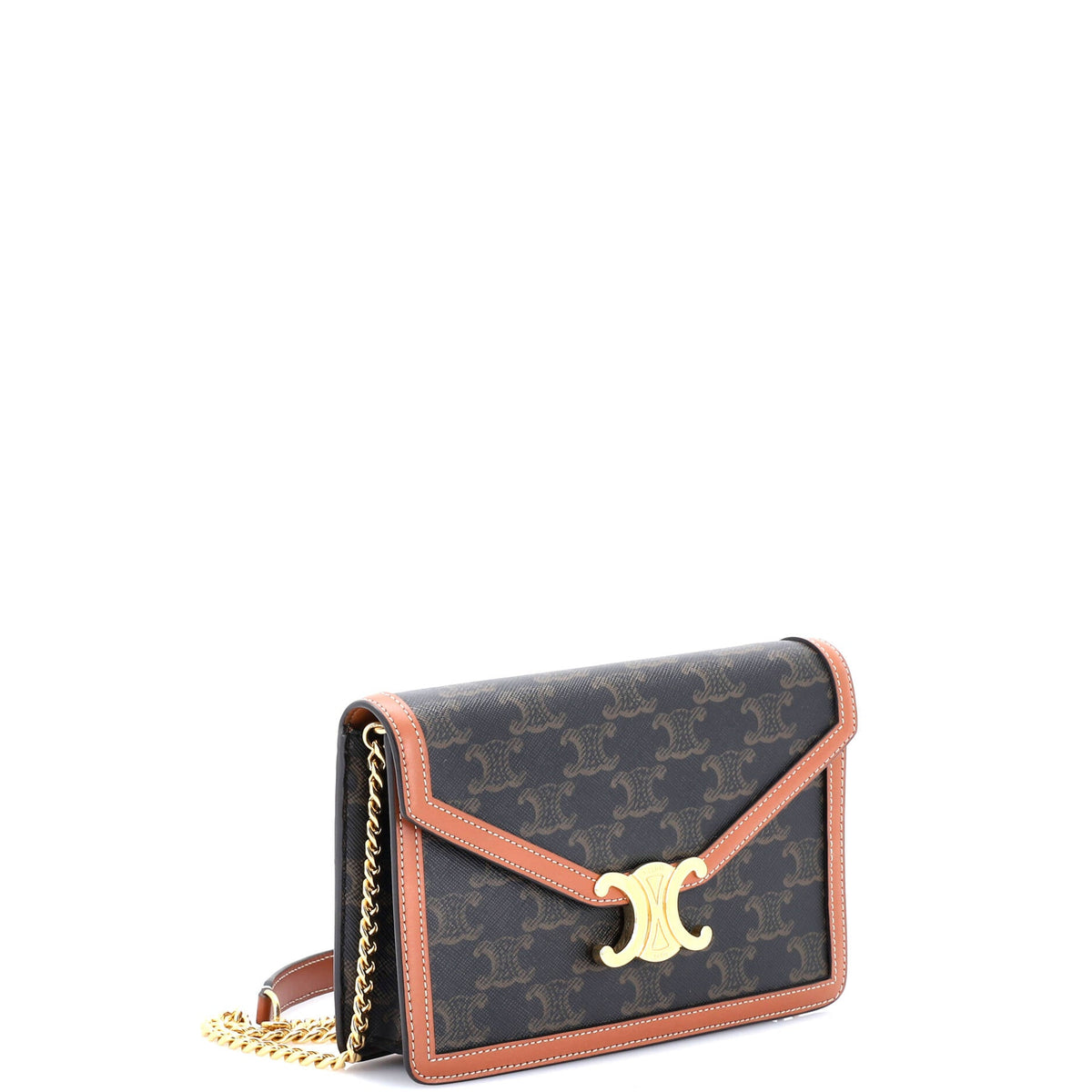 Triomphe Envelope Wallet on Chain Triomphe Coated Canvas