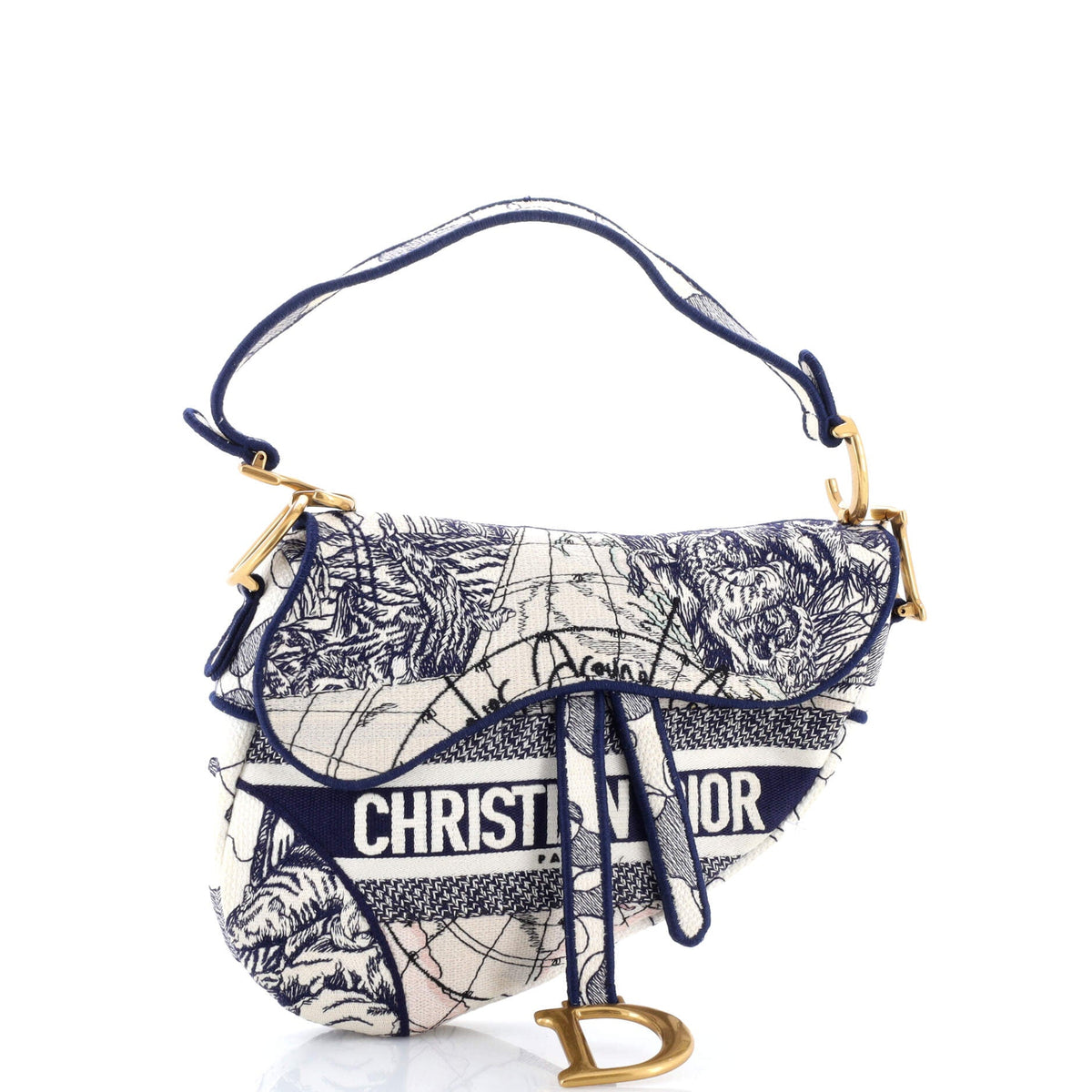 Saddle Bag Logo Embroidered Canvas Medium
