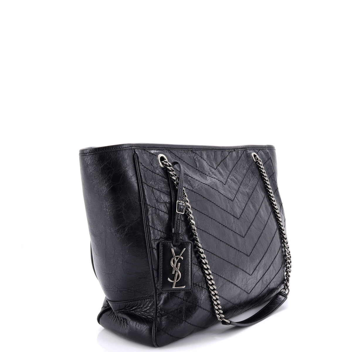 Niki Zip Shopping Tote Matelasse Chevron Leather Large