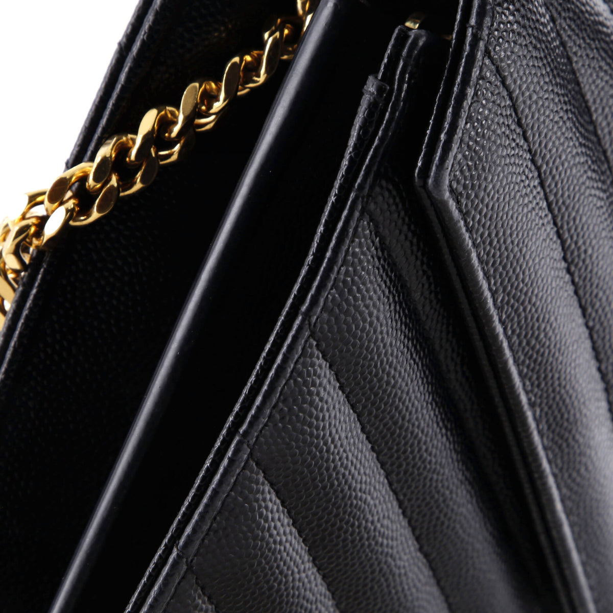 Classic Monogram Wallet on Chain Matelasse Chevron Leather Medium