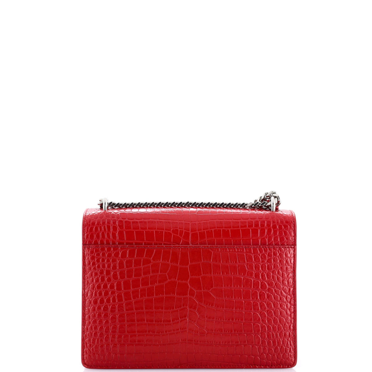 Sunset Crossbody Bag Crocodile Embossed Leather Medium