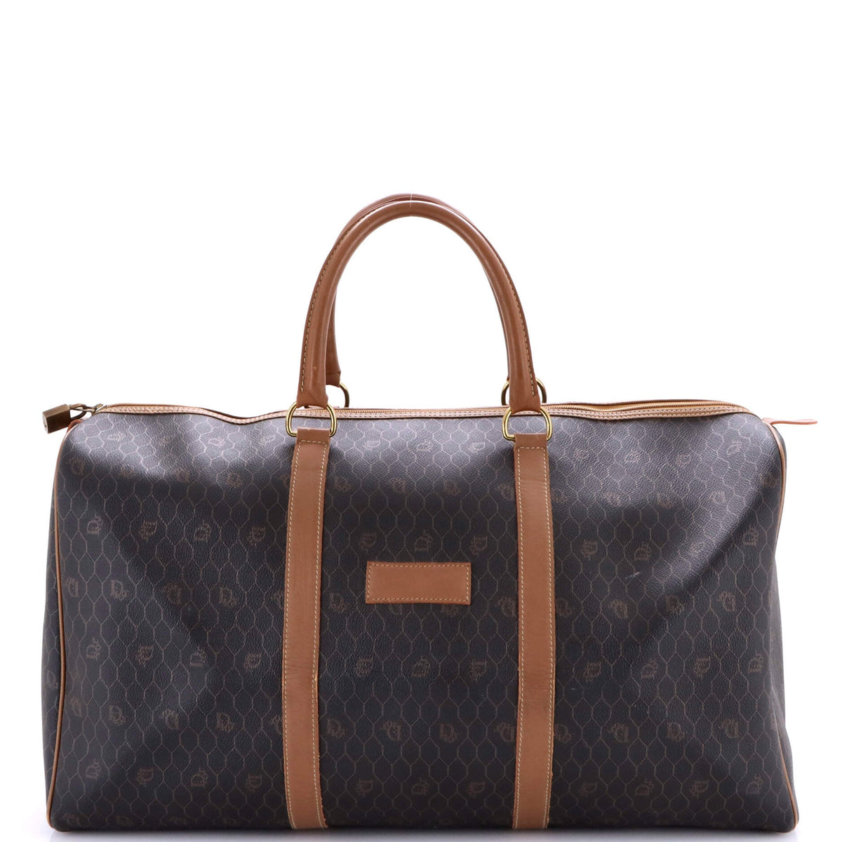 Vintage Duffle Bag Honeycomb Coated Canvas Large