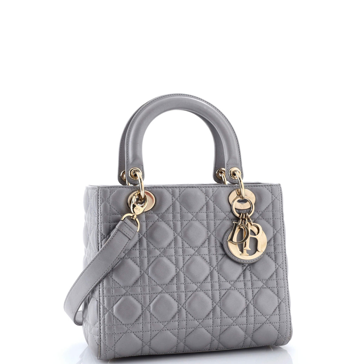 Lady Dior Bag Cannage Quilt Metallic Leather Medium