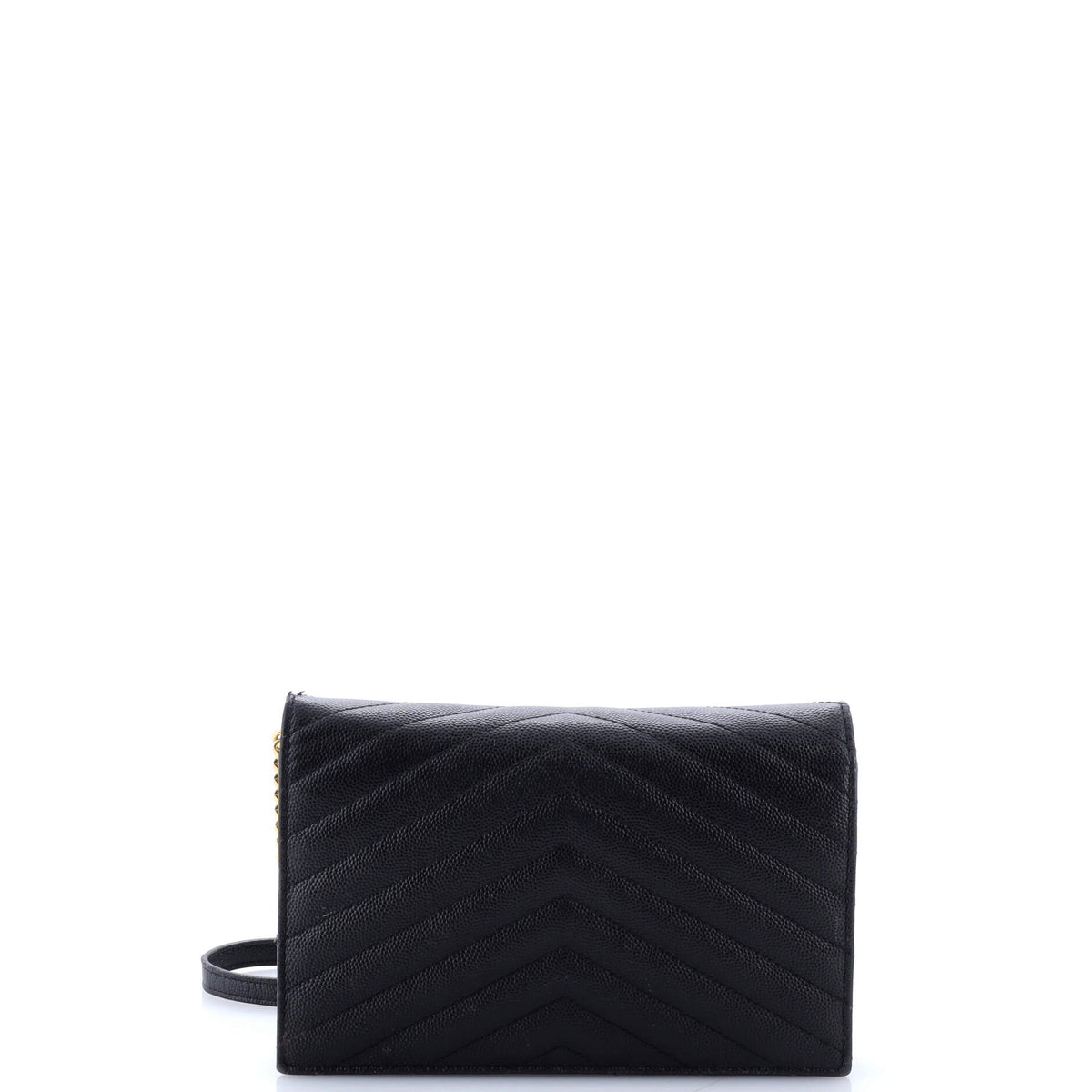 Classic Monogram Wallet on Chain Matelasse Chevron Leather Small