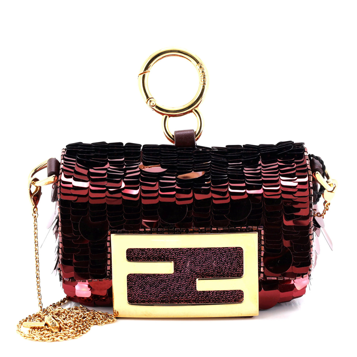 Chain Baguette Charm Bag Sequins Nano