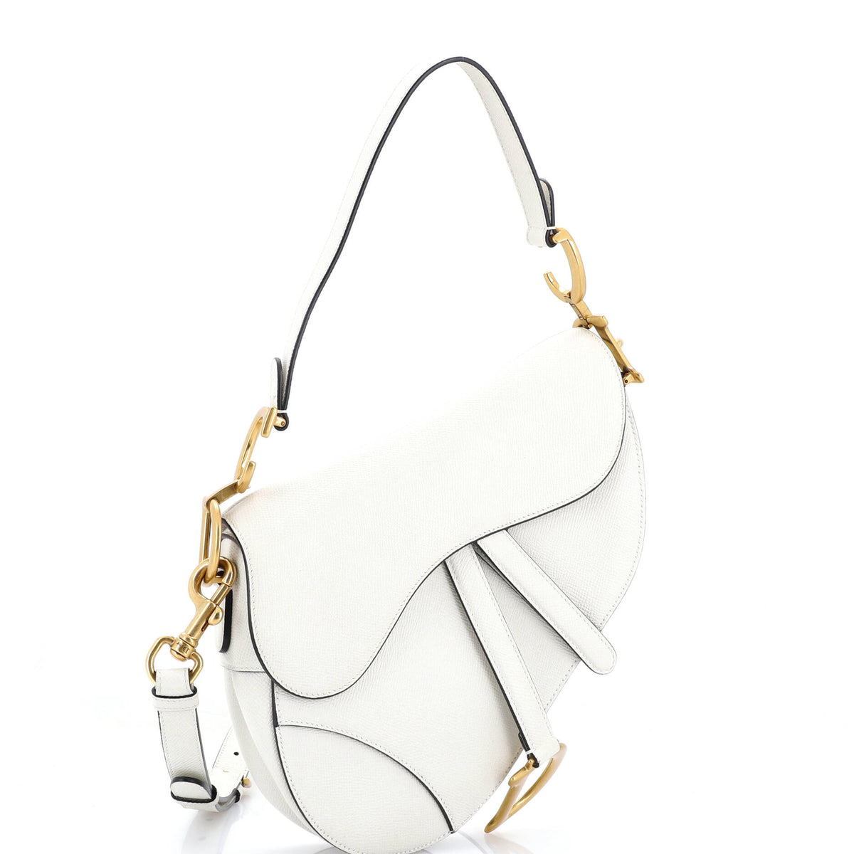 Saddle Handbag with Strap Leather Medium