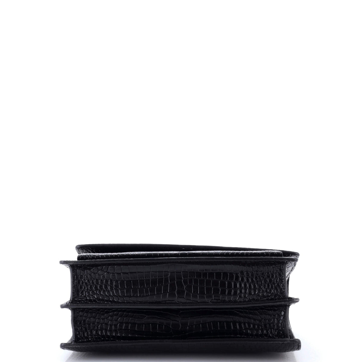 Sunset Crossbody Bag Crocodile Embossed Leather Large