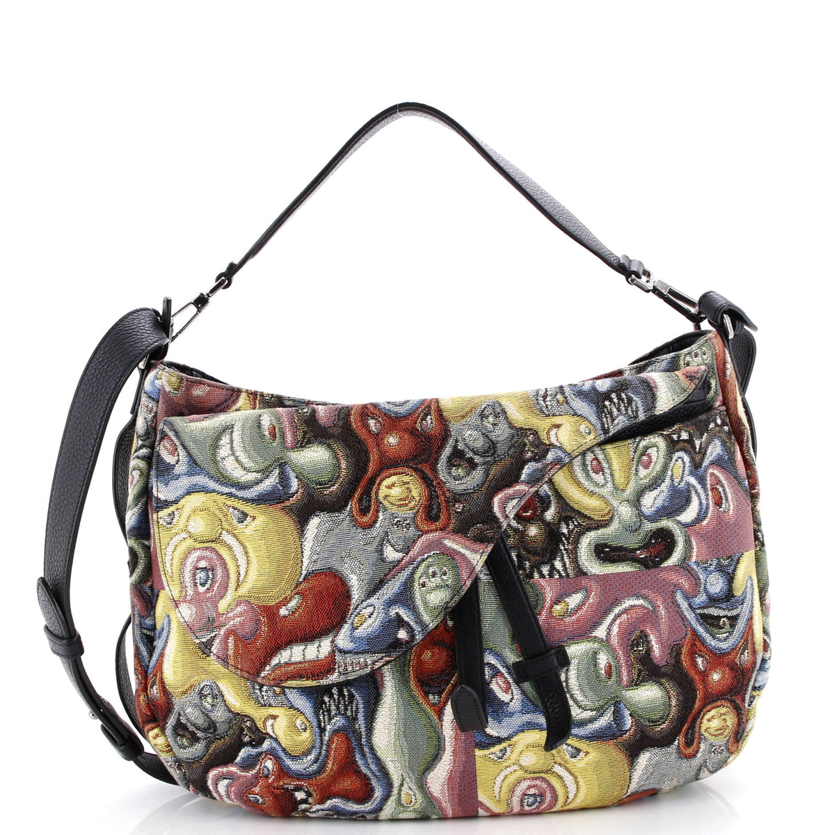 Kenny Scharf Saddle Soft Bag Jacquard Printed Canvas