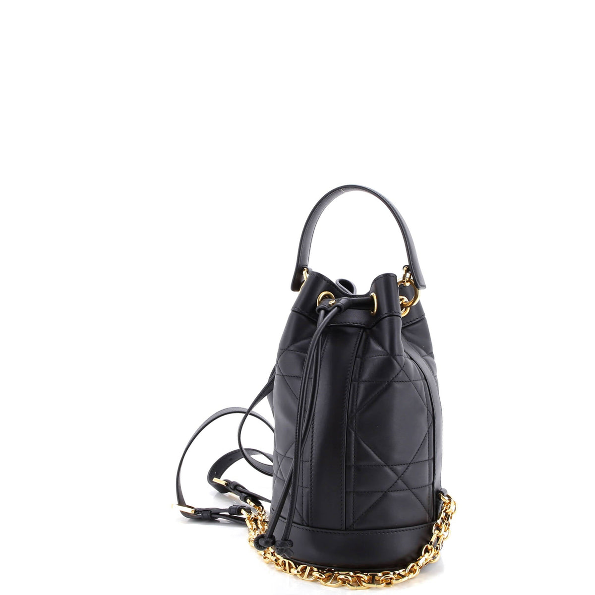 Drawstring Backpack Macrocannage Quilt Calfskin Small