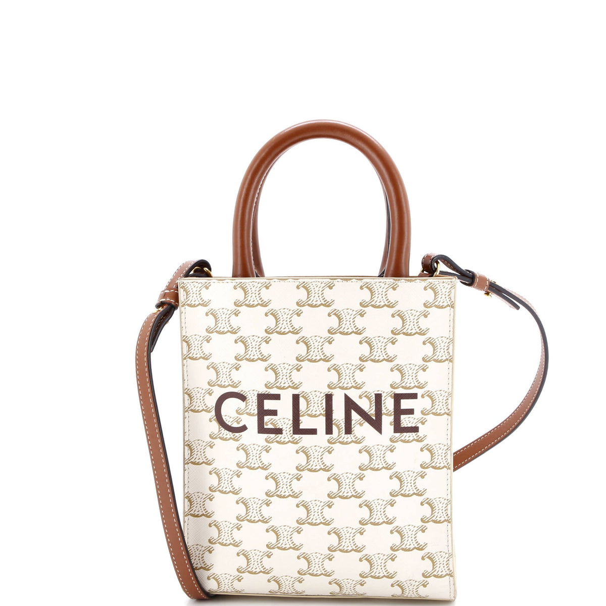 Vertical Cabas Tote Triomphe Coated Canvas Mini