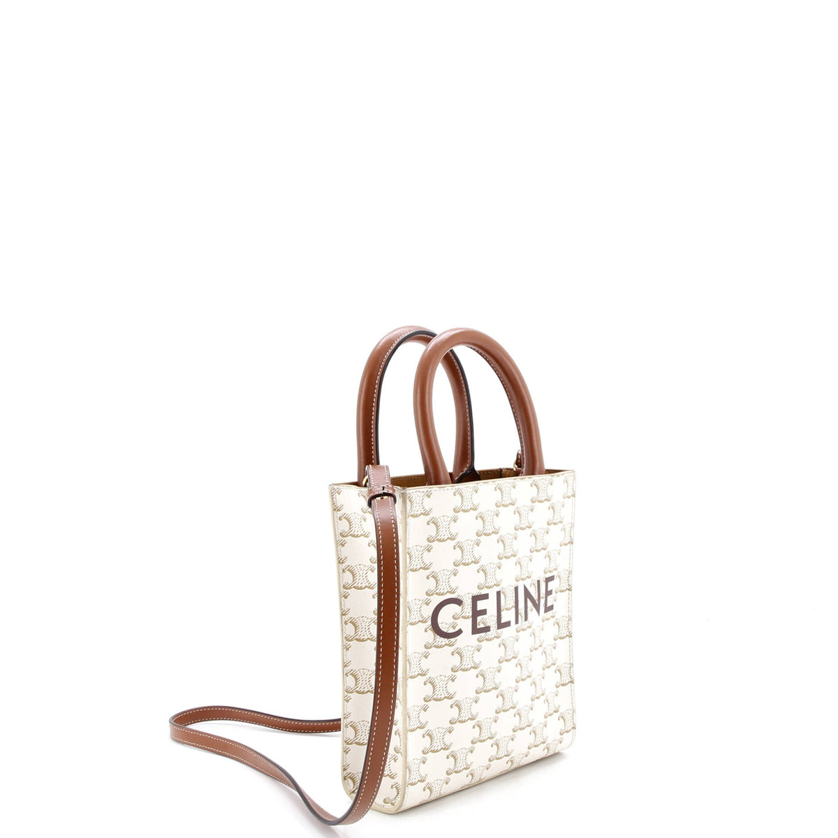 Vertical Cabas Tote Triomphe Coated Canvas Mini