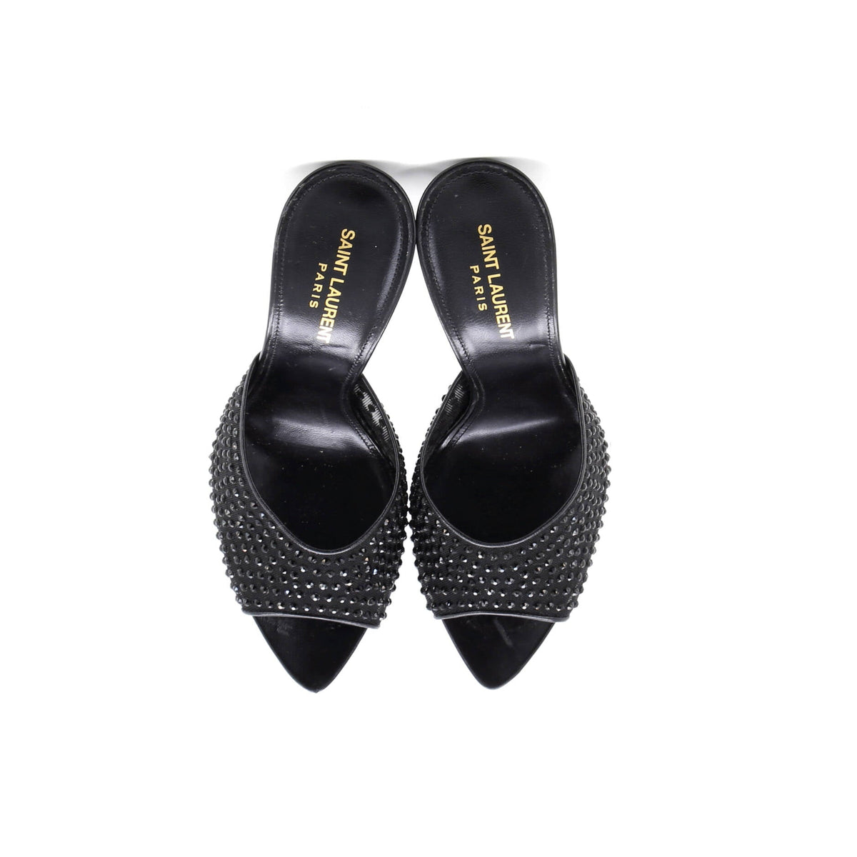 Women's Gippy Heeled Mules Leather and Mesh with Crystals 110