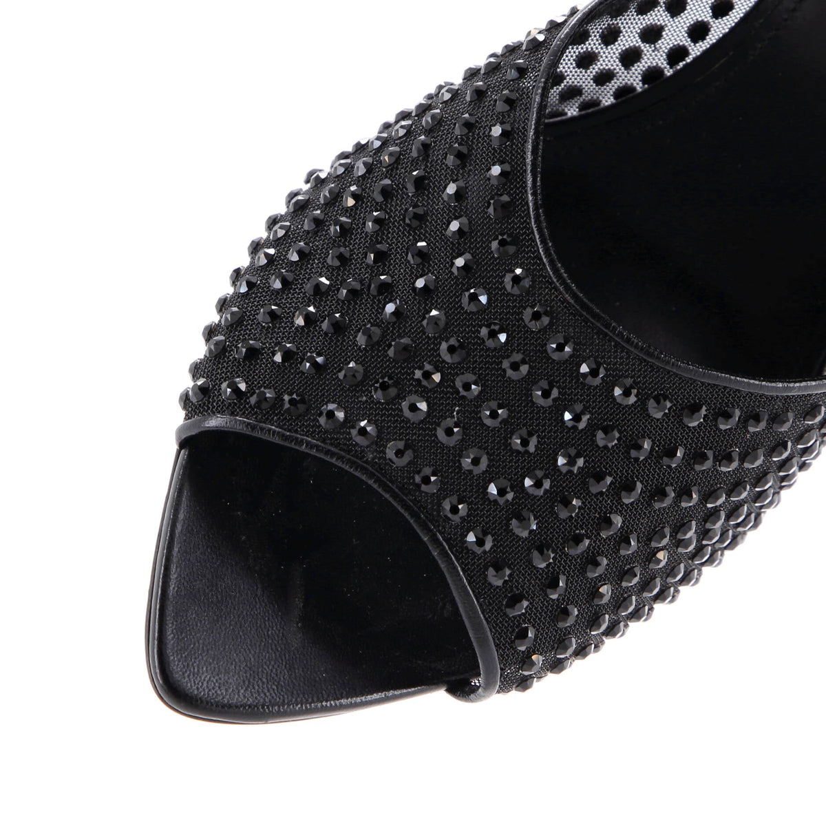 Women's Gippy Heeled Mules Leather and Mesh with Crystals 110