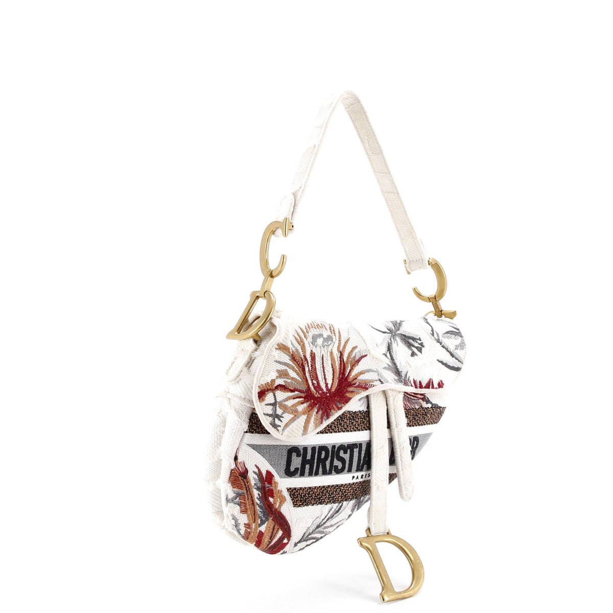 Saddle Bag Logo Embroidered Canvas Medium