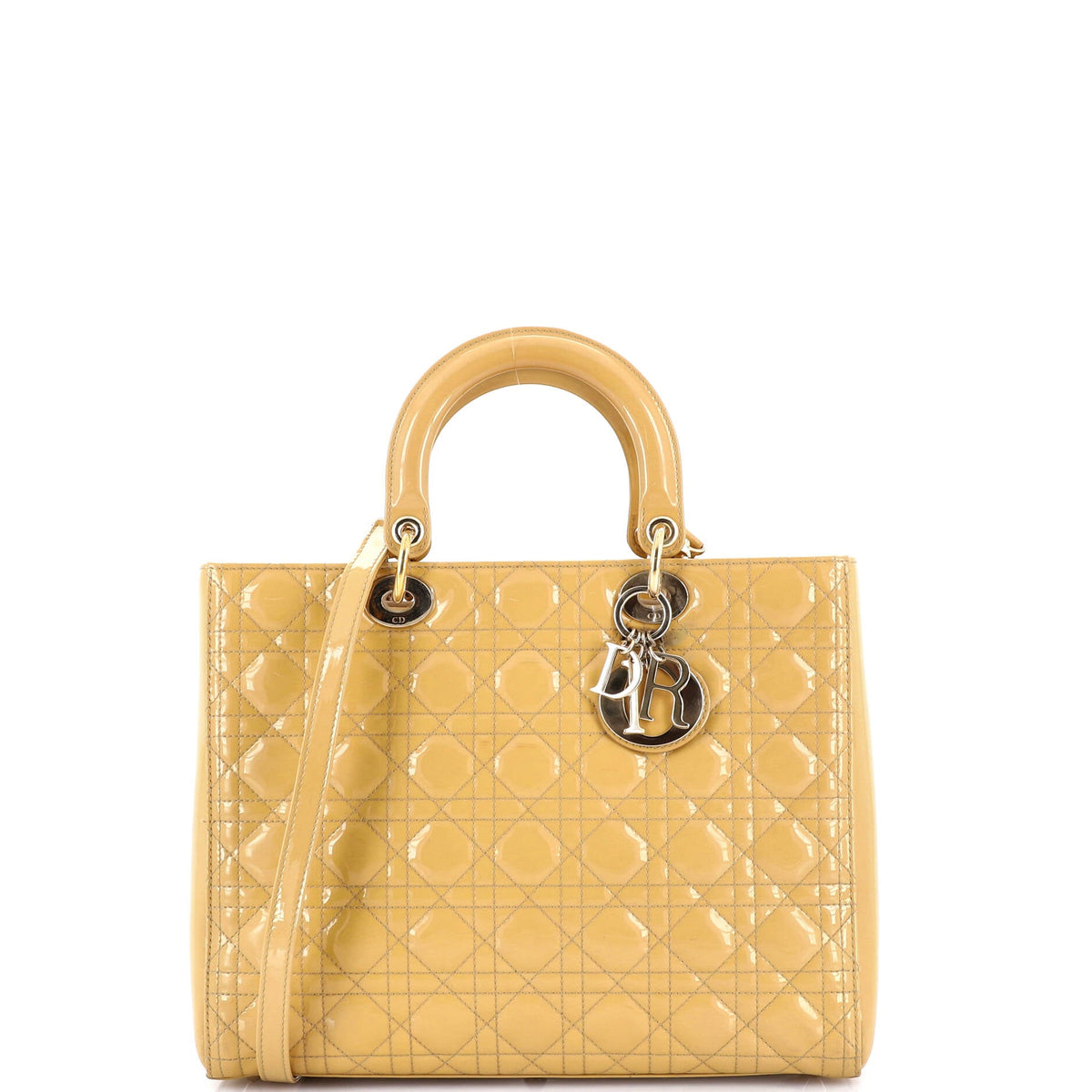 Lady Dior Bag Cannage Quilt Patent Large