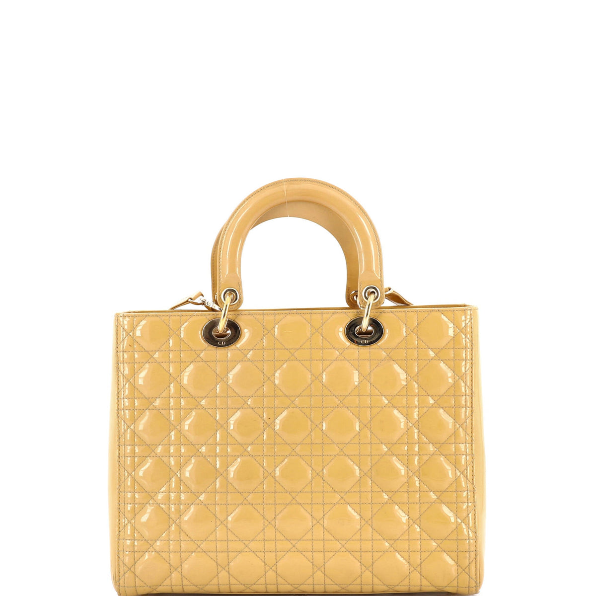 Lady Dior Bag Cannage Quilt Patent Large
