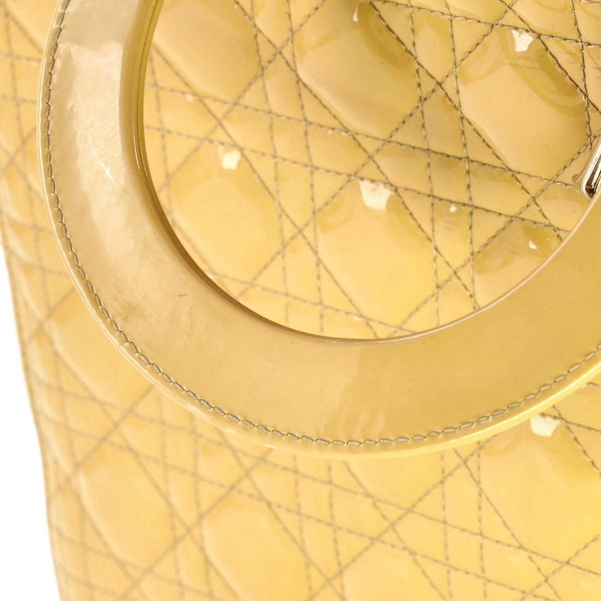 Lady Dior Bag Cannage Quilt Patent Large