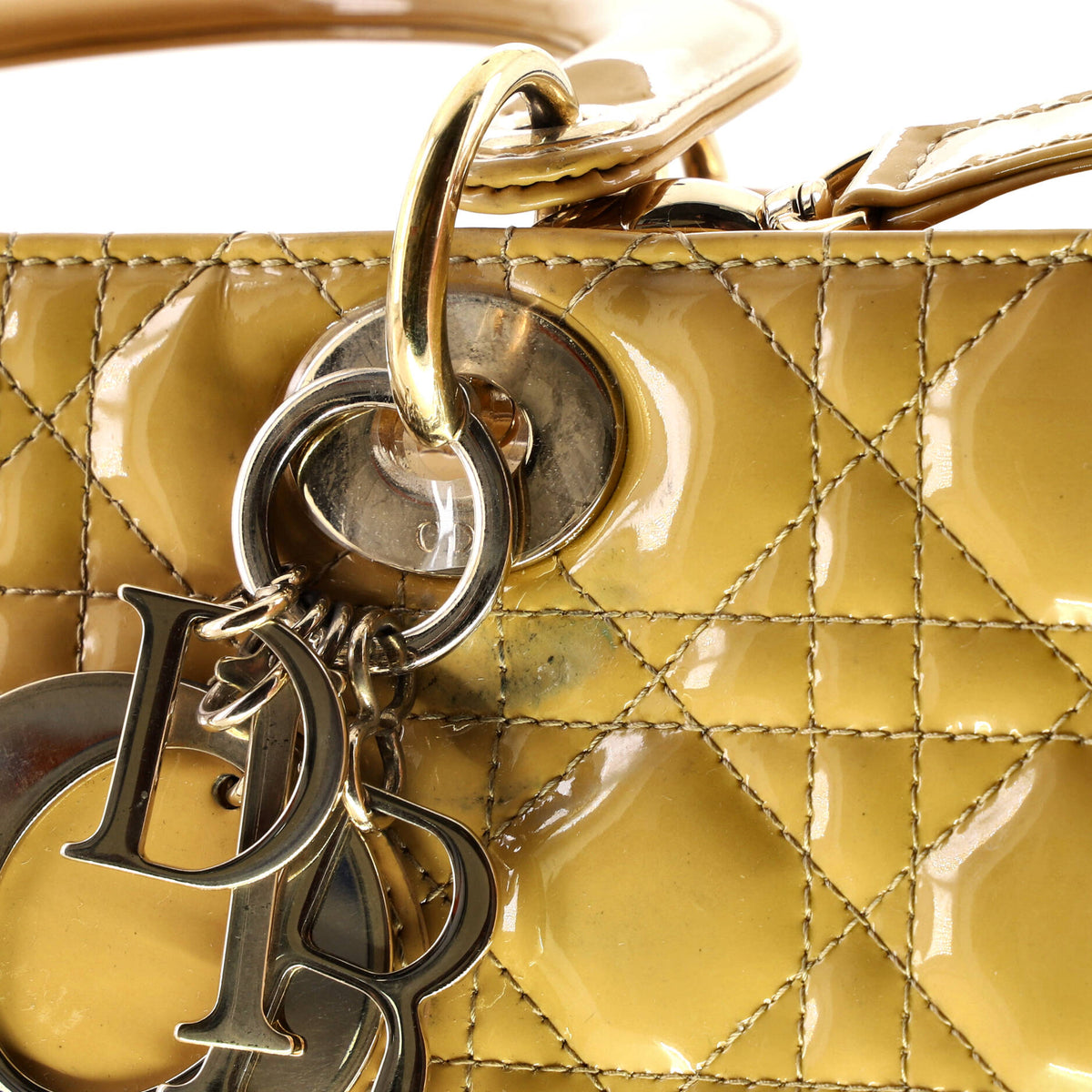 Lady Dior Bag Cannage Quilt Patent Large