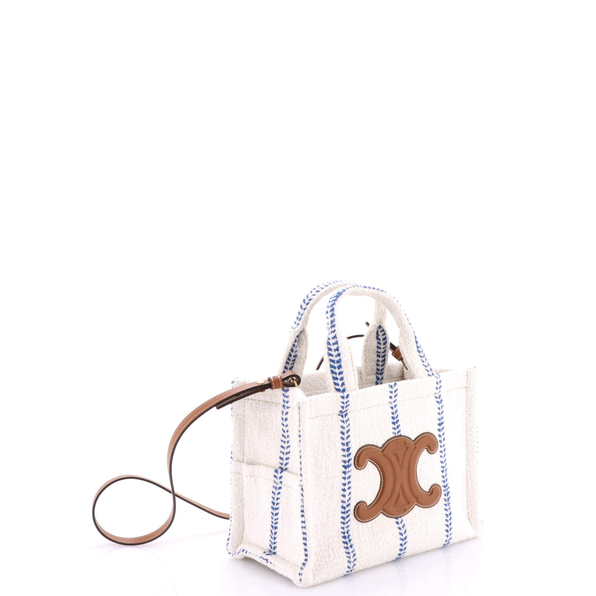 Cabas Thais Tote Triomphe Striped Textile Small