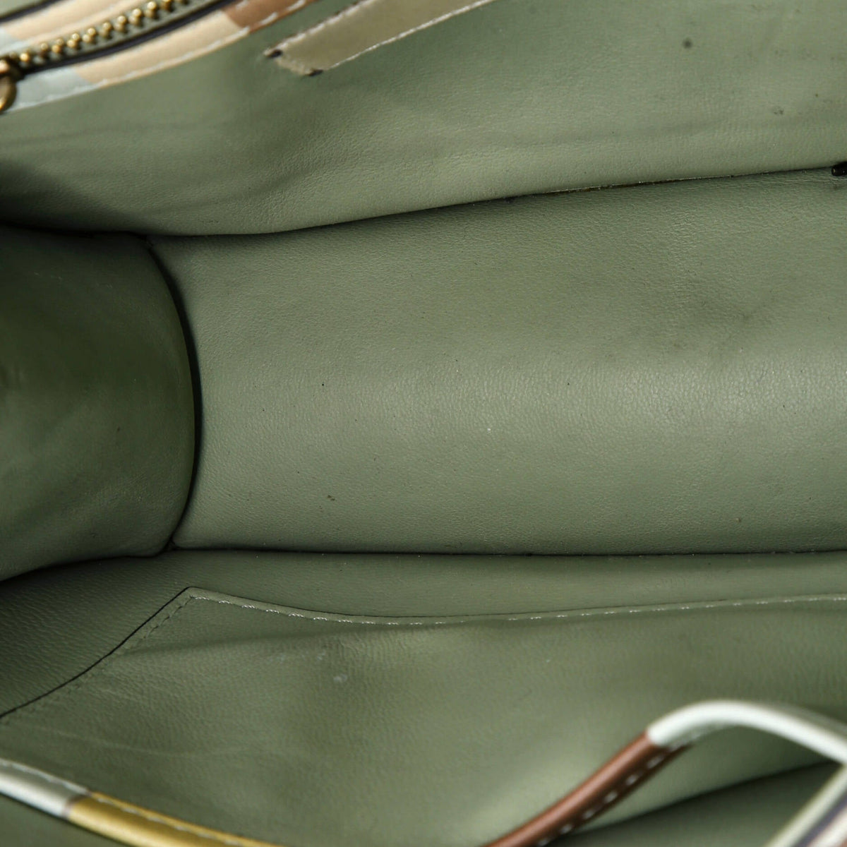 1975 Glam Lock Shoulder Bag Striped Leather Small
