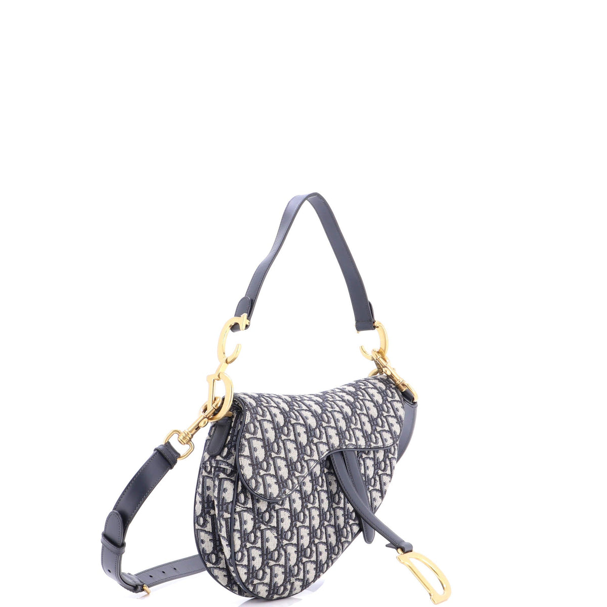 Saddle Handbag with Strap Oblique Canvas Medium
