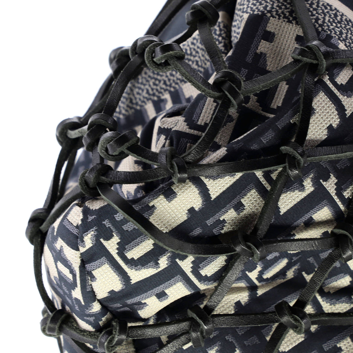 Drawstring Net Tote Diorissimo Canvas and Leather