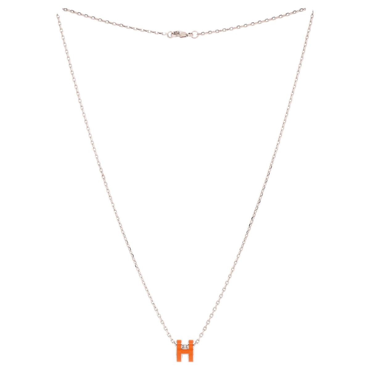 Pop H Pendant Chain Necklace Metal and Enamel Mini