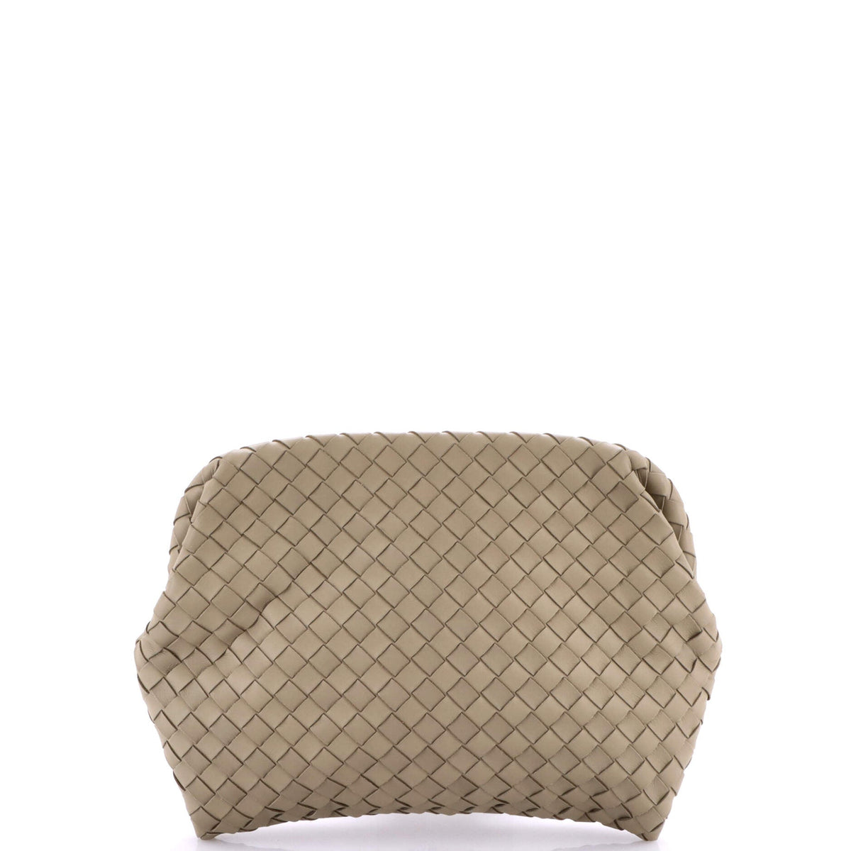 Frame Clutch Intrecciato Leather Large