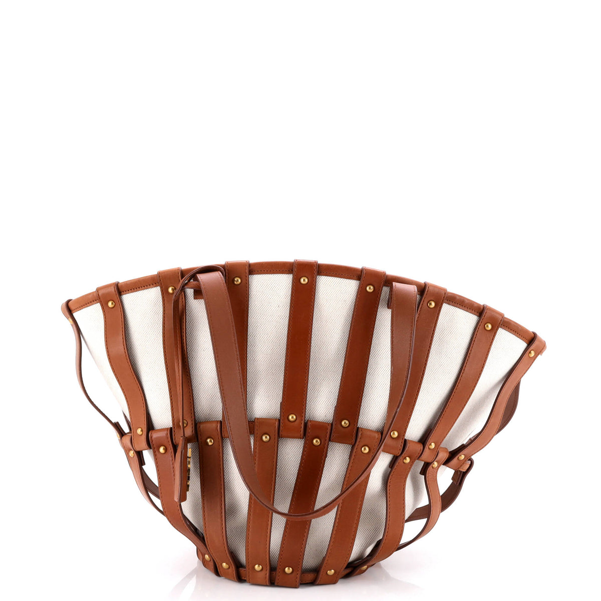 Beatrix Panier Cut Out Tote Canvas with Leather