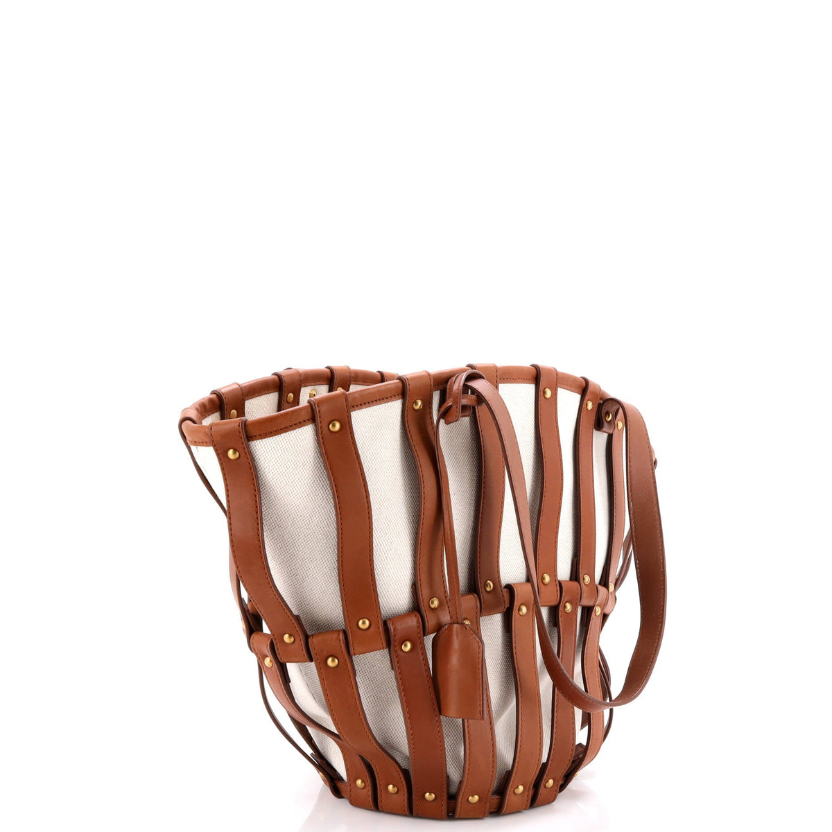 Beatrix Panier Cut Out Tote Canvas with Leather