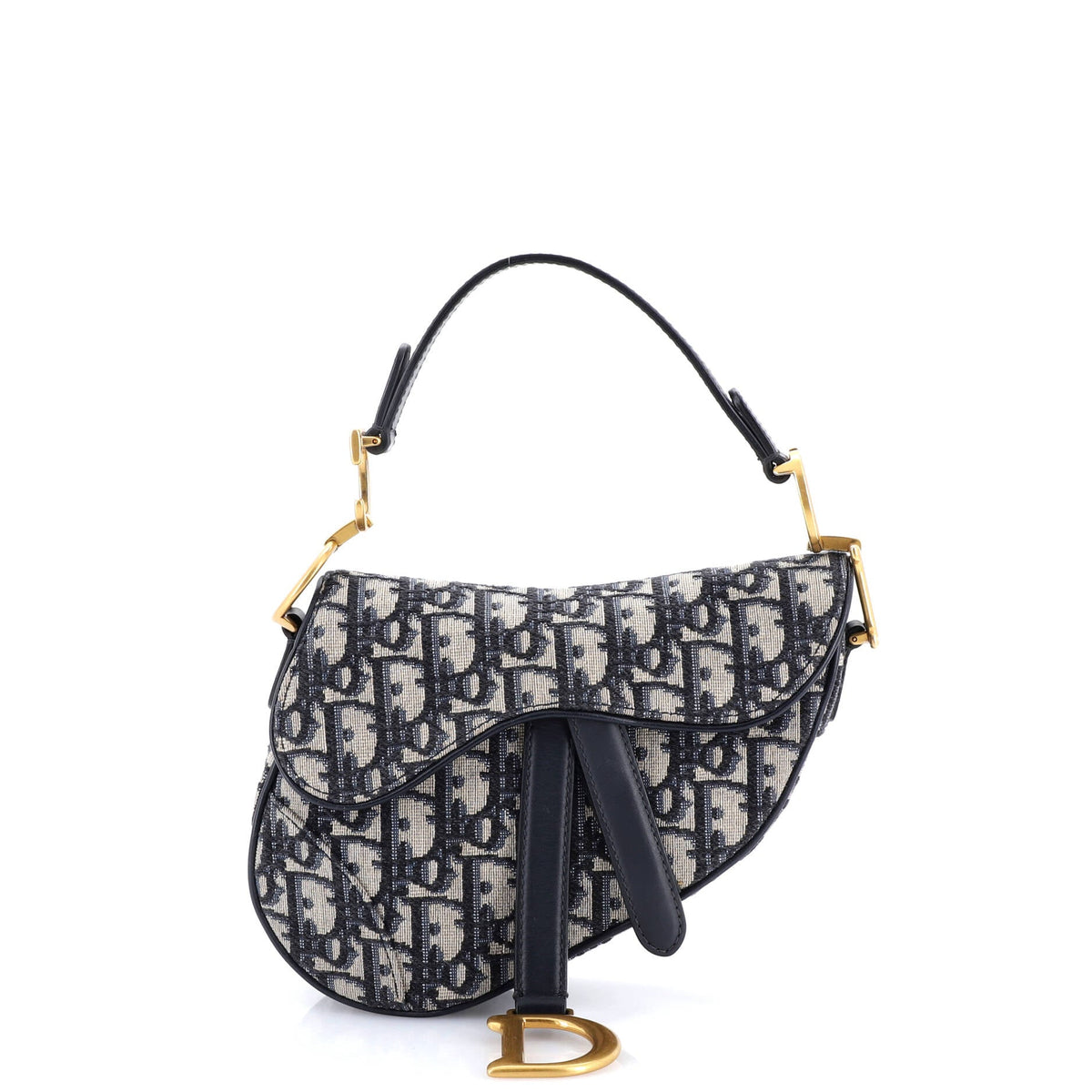 Saddle Handbag with Strap Oblique Canvas Mini