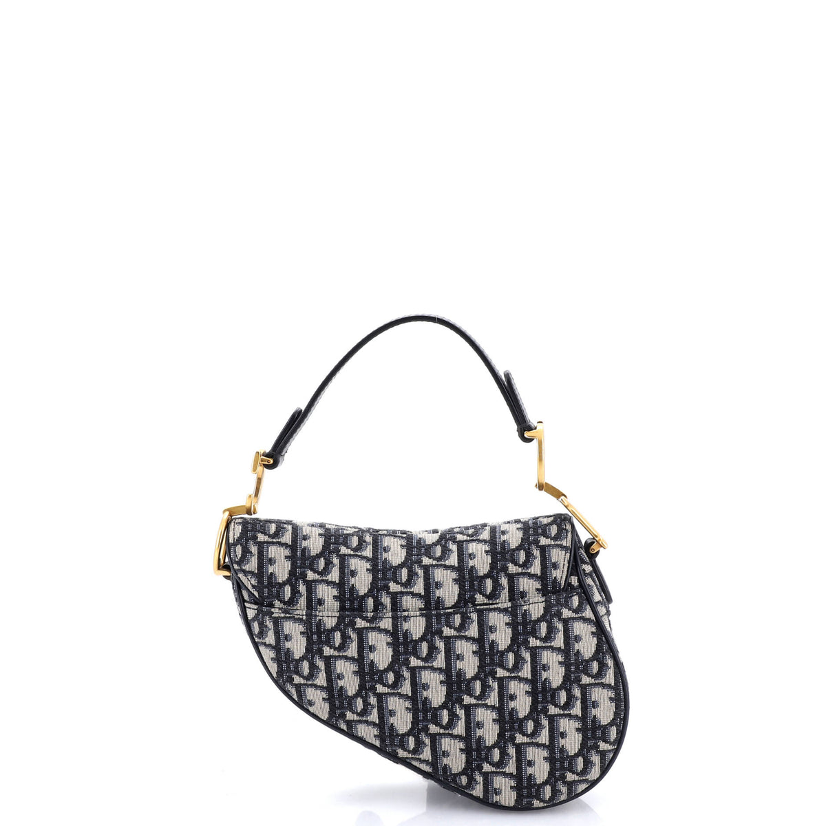 Saddle Handbag with Strap Oblique Canvas Mini