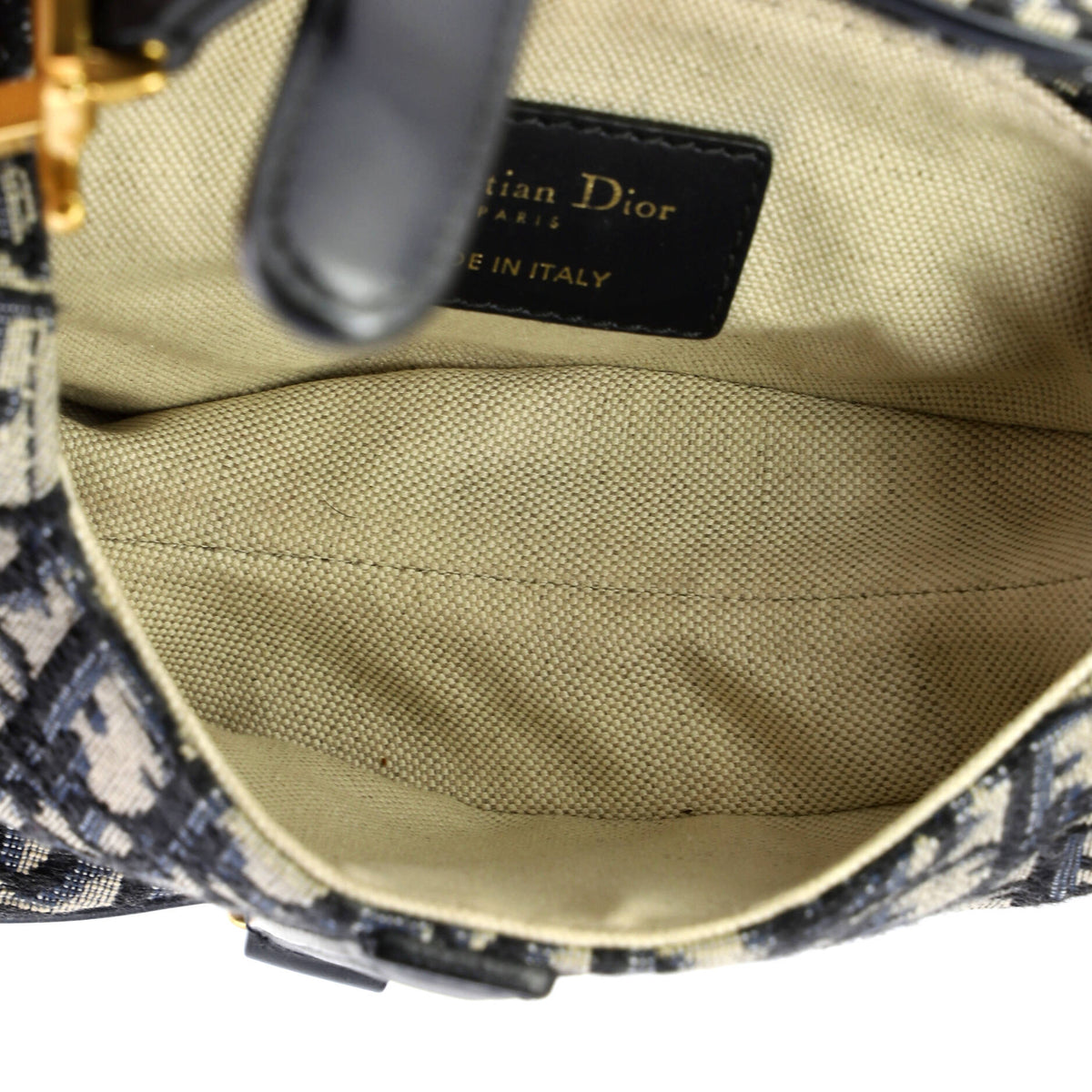 Saddle Handbag with Strap Oblique Canvas Mini