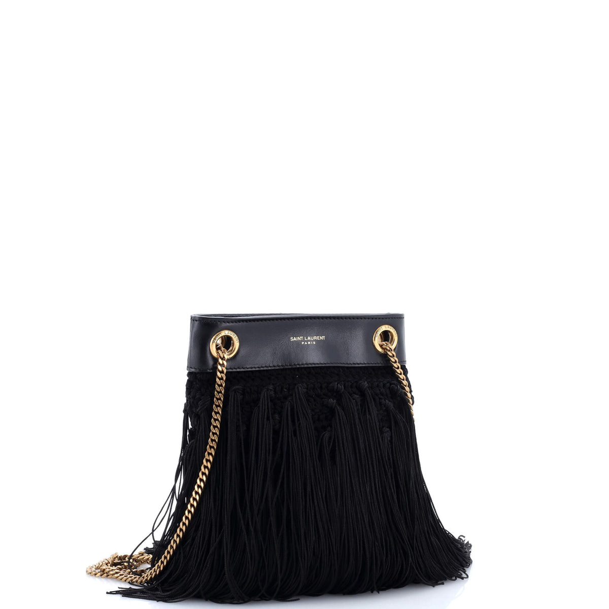 Grace Fringe Hobo Leather and Crochet Small