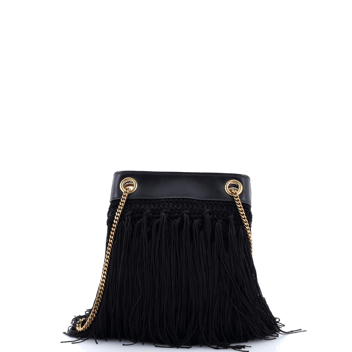 Grace Fringe Hobo Leather and Crochet Small