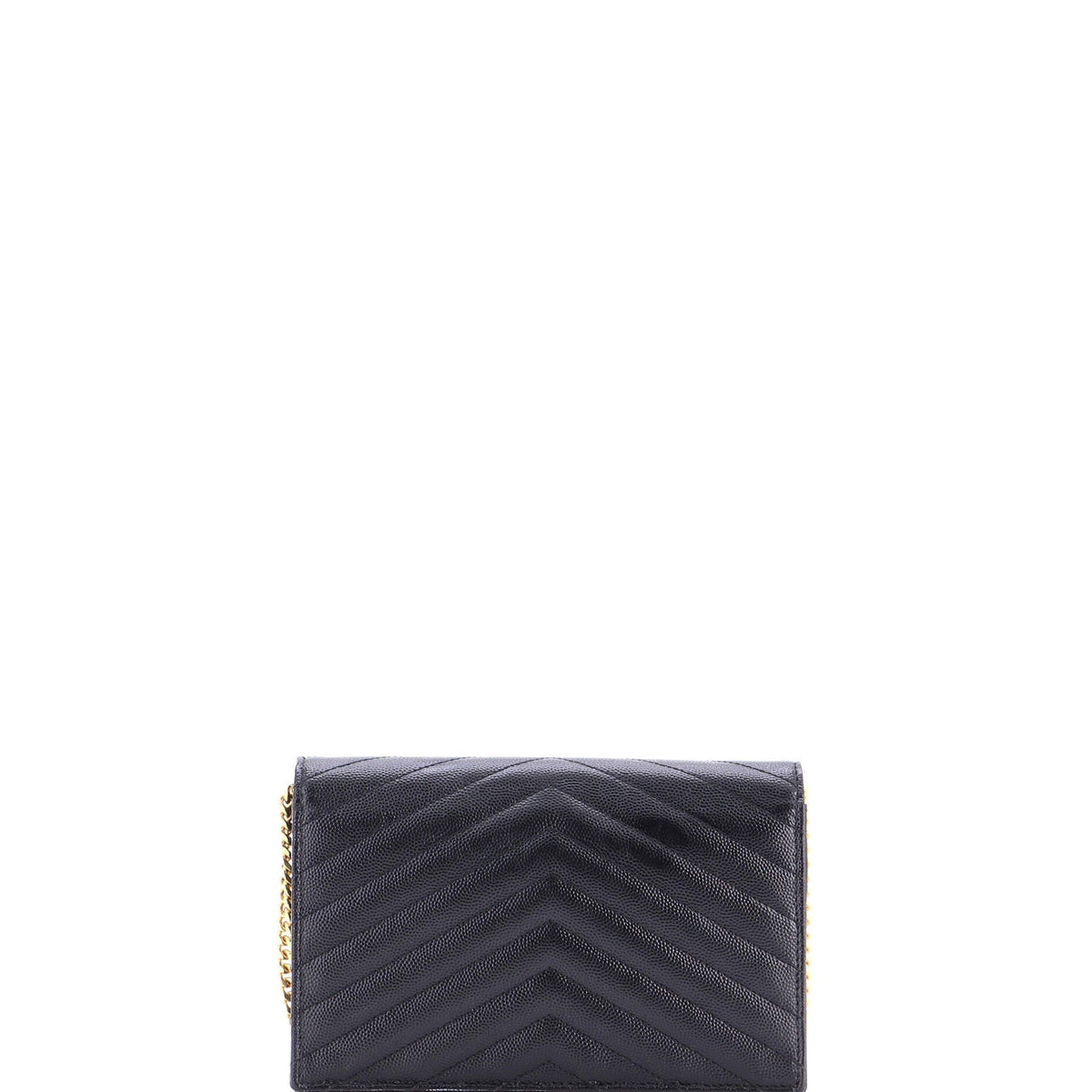 Classic Monogram Wallet on Chain Matelasse Chevron Leather Small
