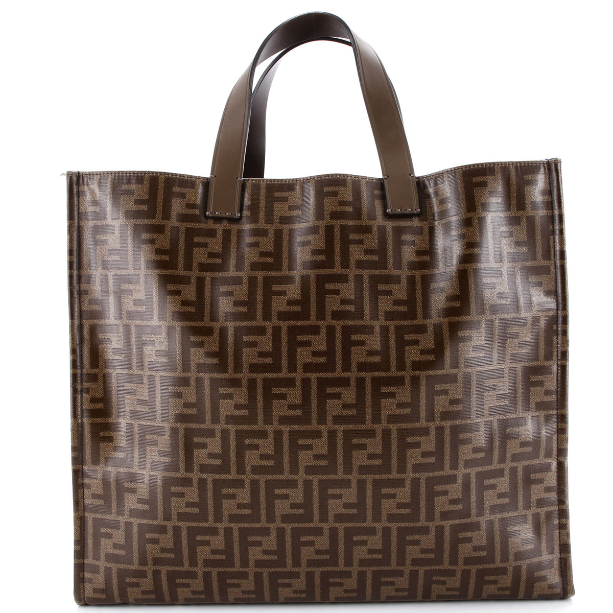 Mania Logo Shopper Tote Zucca Coated Canvas Large
