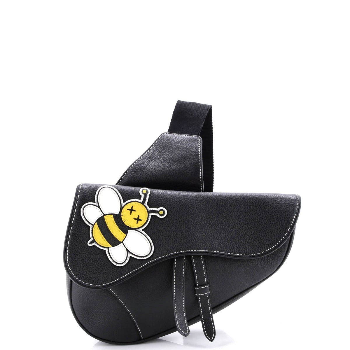 KAWS Saddle Crossbody Bag Leather with Applique