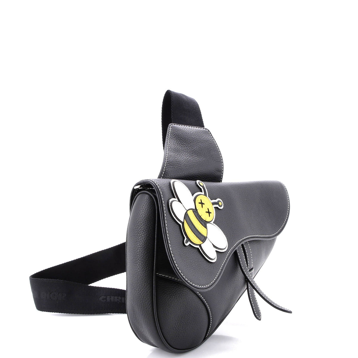 KAWS Saddle Crossbody Bag Leather with Applique