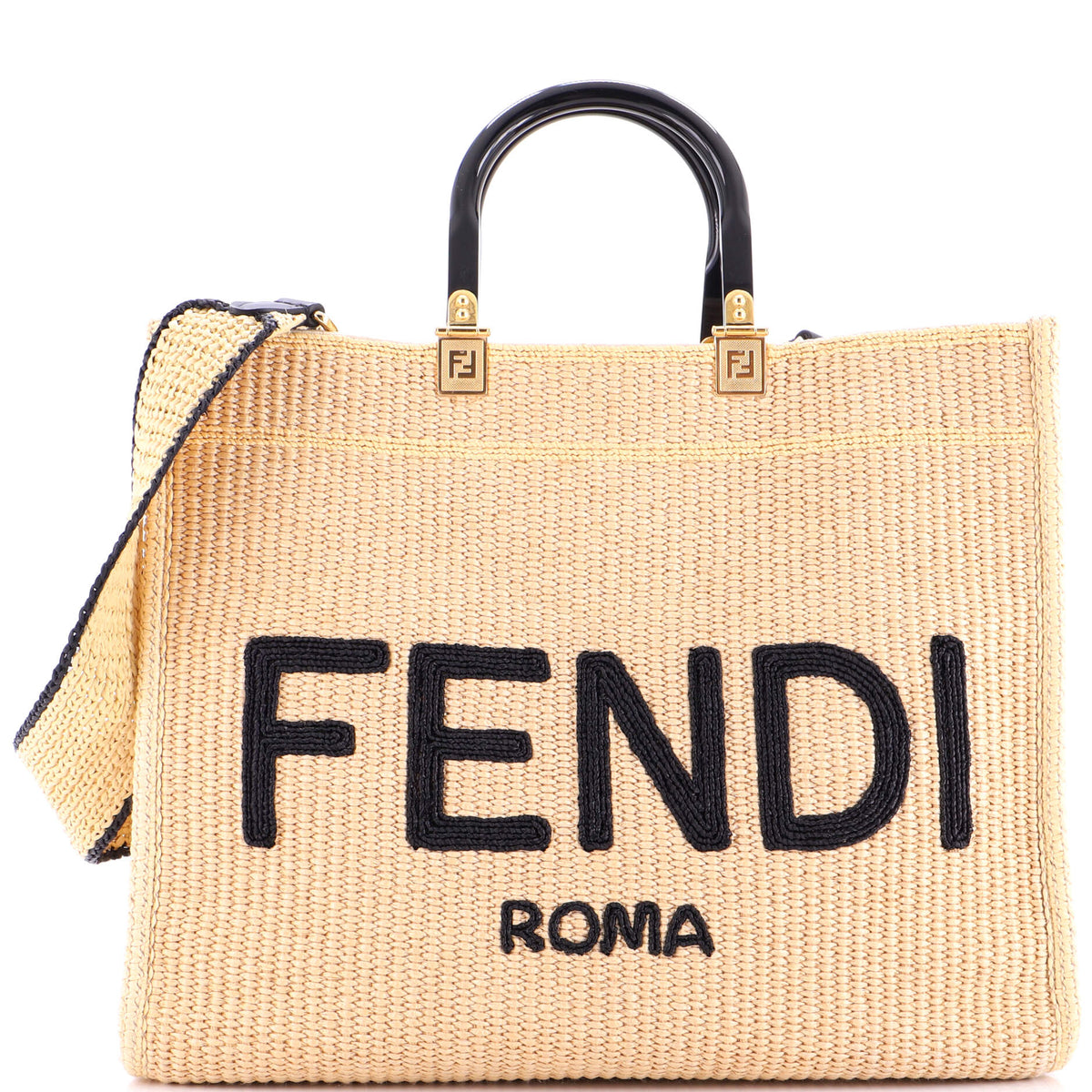 Sunshine Shopper Tote Woven Raffia Medium