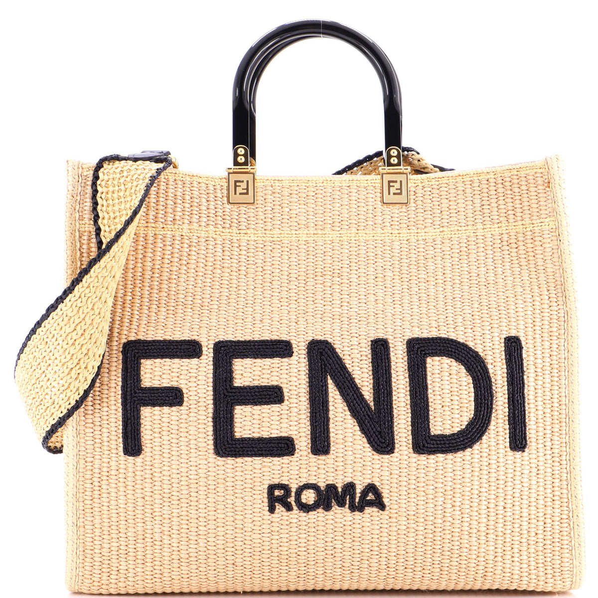 Sunshine Shopper Tote Woven Raffia Medium