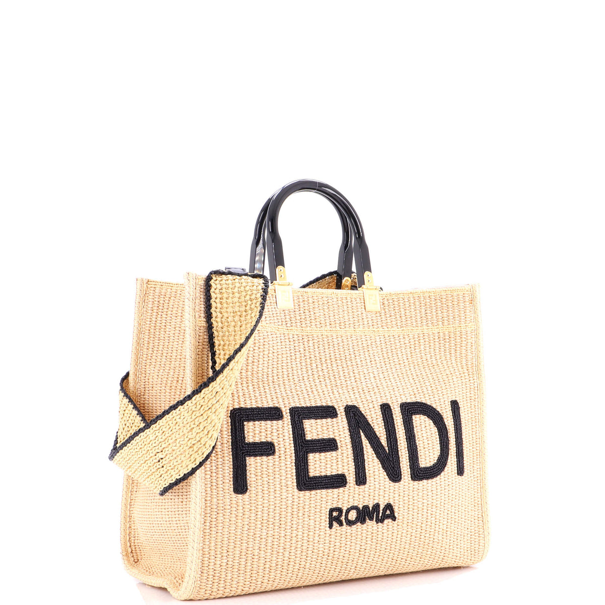 Sunshine Shopper Tote Woven Raffia Medium