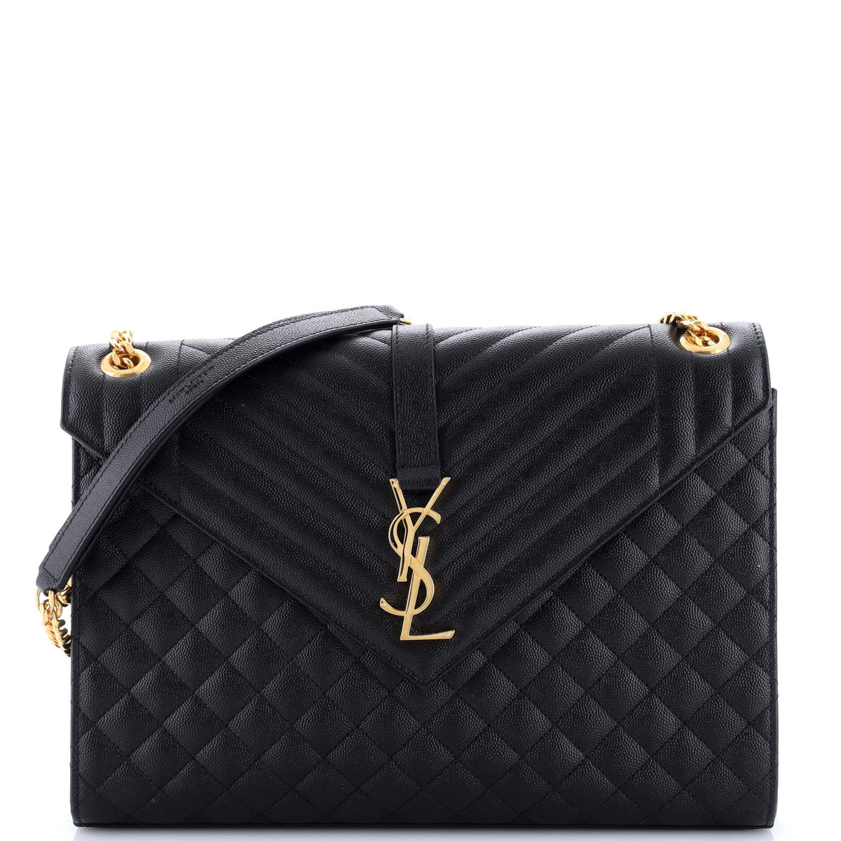 Classic Monogram Envelope Satchel Mixed Matelasse Leather Large