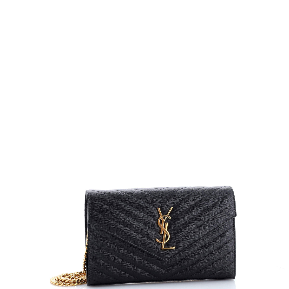 Classic Monogram Wallet on Chain Matelasse Chevron Leather Medium