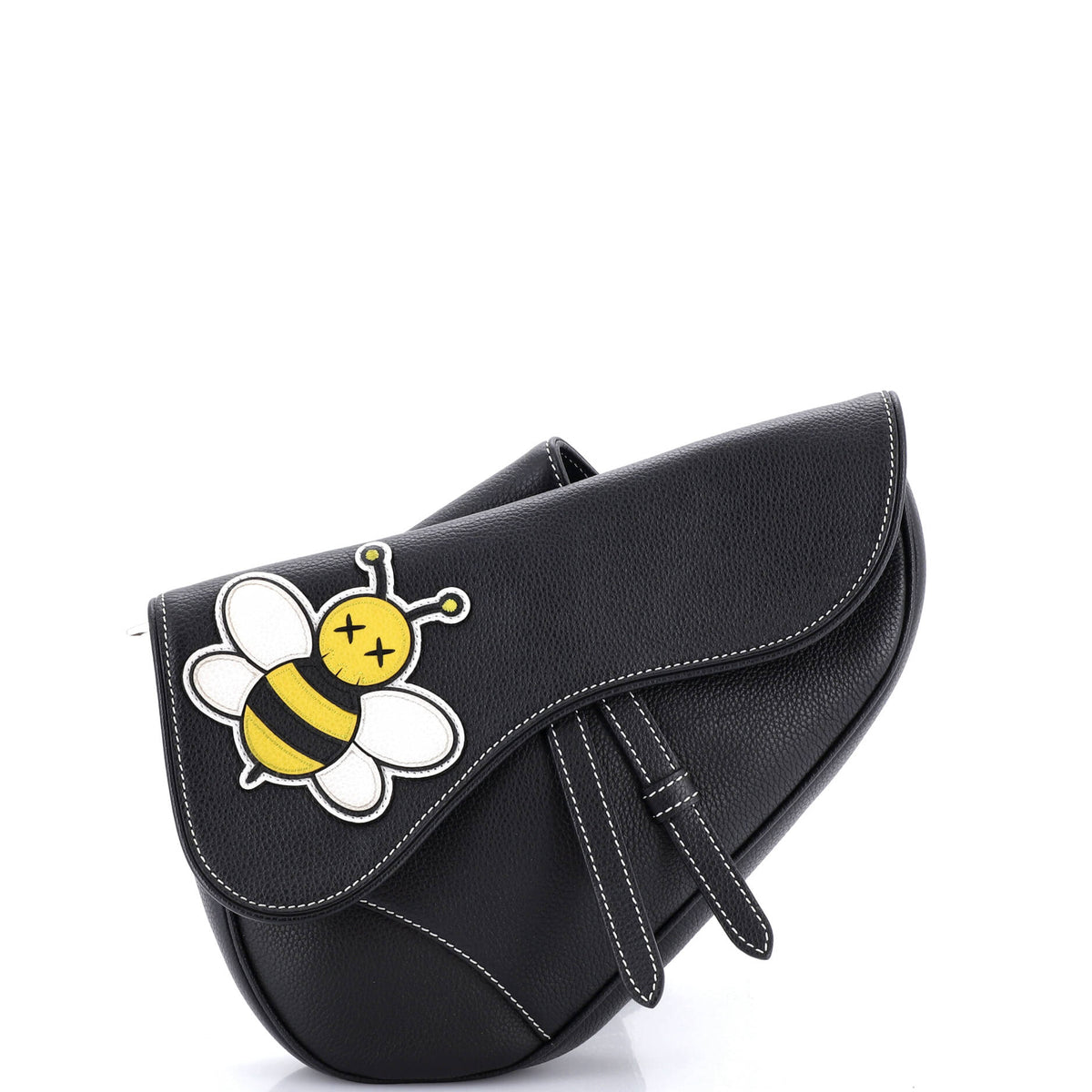 KAWS Saddle Crossbody Bag Leather with Applique