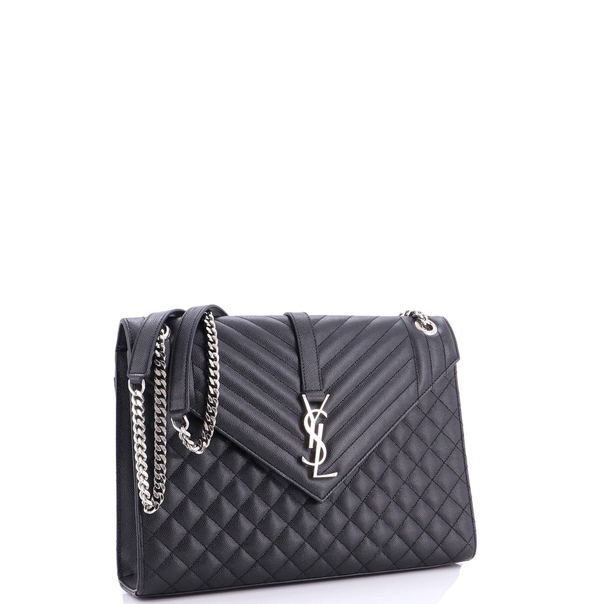 Classic Monogram Envelope Satchel Mixed Matelasse Leather Large