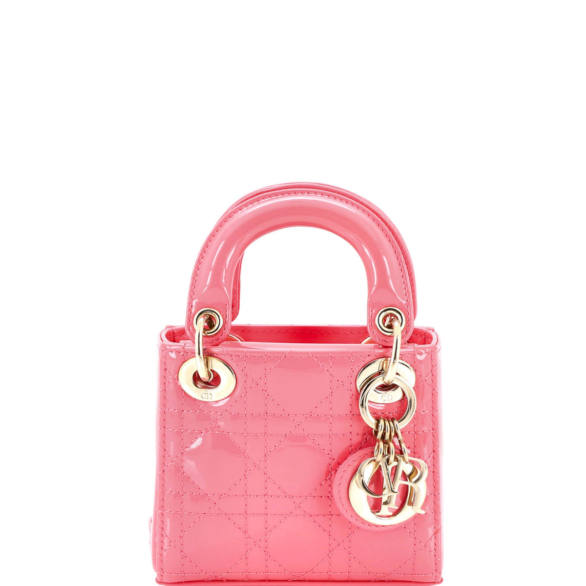Lady Dior Bag Cannage Quilt Patent Micro